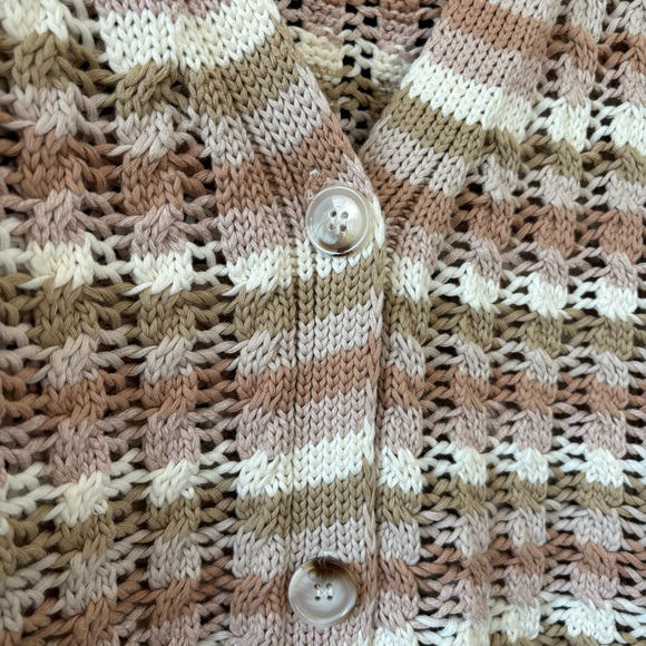 Evereve John + Jenn Julianna Stripe Cardigan Beige Pink White Multi Size XS - Picture 6 of 12